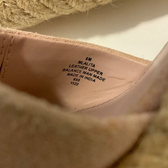 Marc Fisher Blush Pink Suede Ankle Strap Espadrille Wedge Sandals Buckle Sz 6 - Picture 11 of 11
